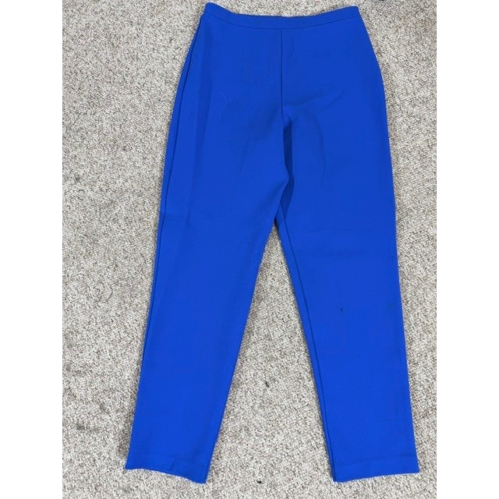 Vintage Crissi Royal Blue Nylon Stretch High Waisted Tapered Pants Size 14